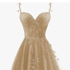 Champagne short HOCO/PROM dress